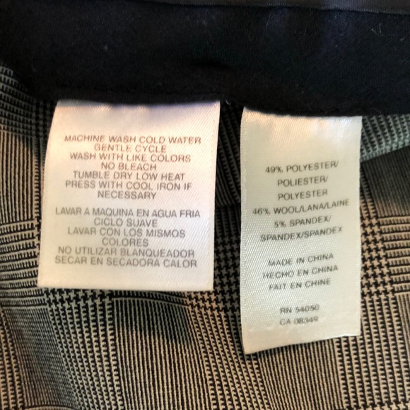 JONES NEW YORK Size 18W Glen Plaid Square FlatFront Wool Spandex Career $119NEW - Picture 10 of 16